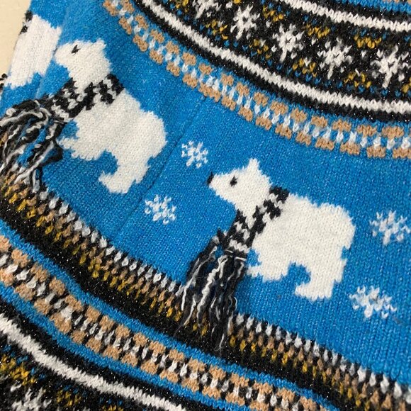 Holiday Time Women’s Polar Bear Fair Isle Sweater Blue Black - Size 1X - Picture 3 of 6